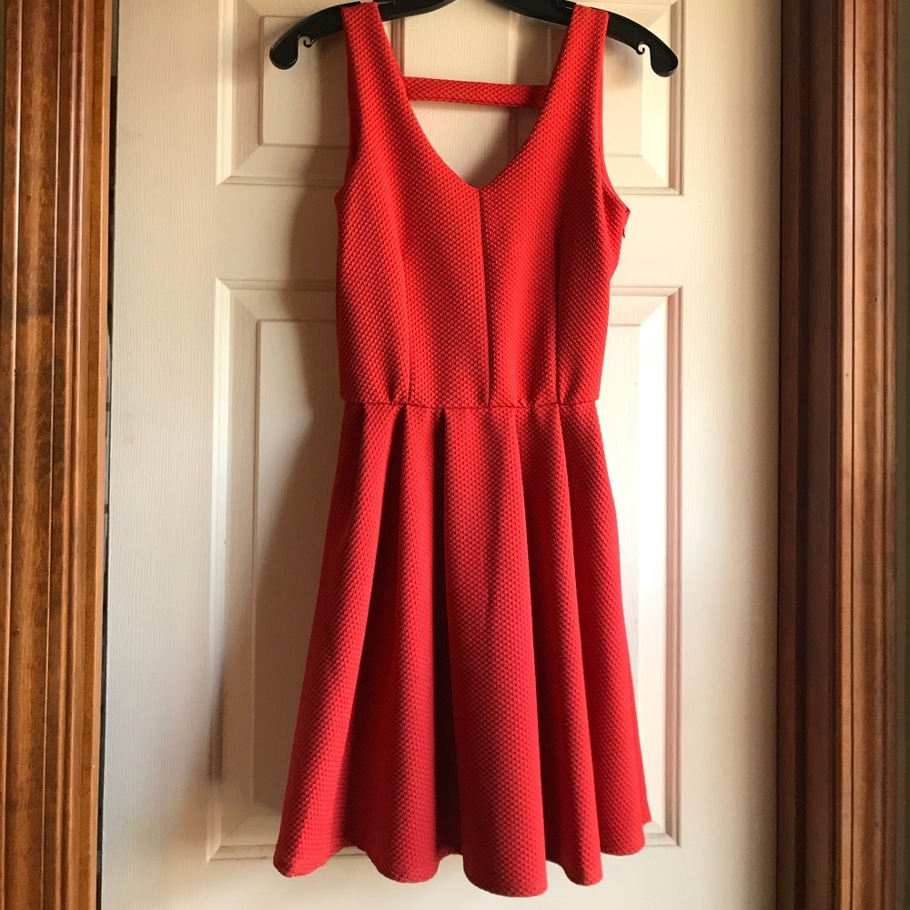 Sparkling vibrant poppy orange, v-back MIAMI dress